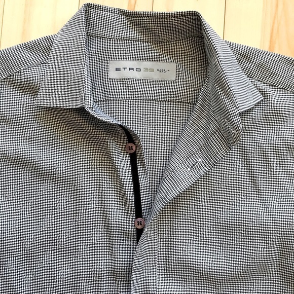 ETRO 39 Shirt with Puppytooth Pattern - Picture 1 of 2